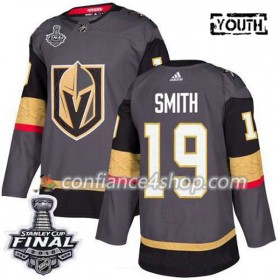 Adidas Maillot de Hockey Vegas Golden Knights Reilly Smith 19 Gris 2018 Stanley Cup Final Patch Authentic - Enfant